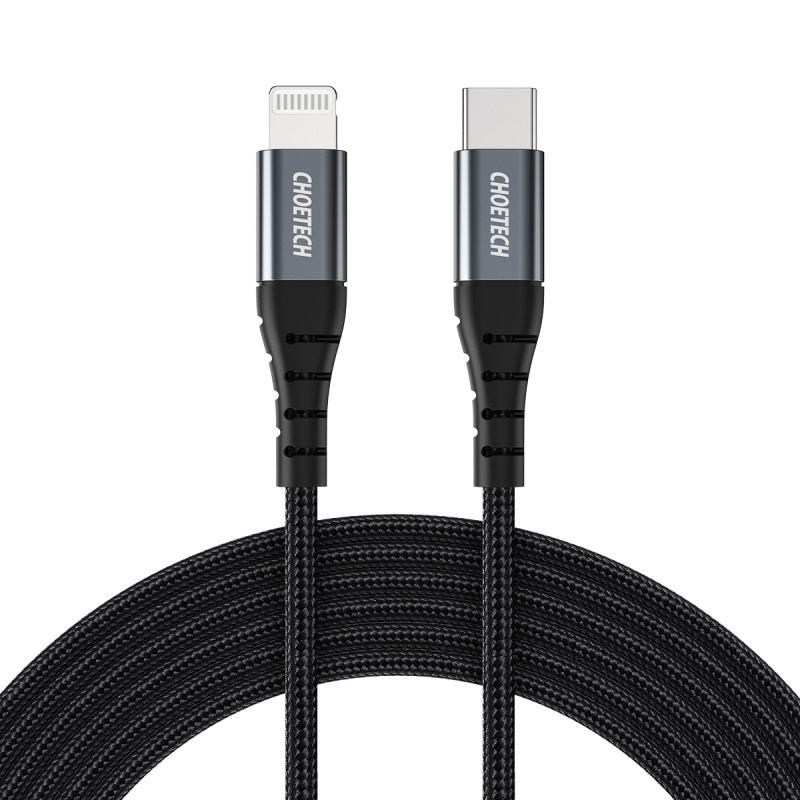 Choetech IP0042 USB-C / Lightning MFi 480Mb/ s 3A 3m laidas - juodas