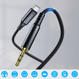 Choetech AUX008 USB-C / 3,5 mm mini lizdo kabelis 2 m - juodas