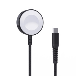 Choetech T319 MFI 5W belaidis įkroviklis Apple Watch + USB-C laidas - juodas