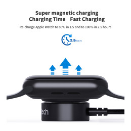 Choetech T319 MFI 5W belaidis įkroviklis Apple Watch + USB-C laidas - juodas