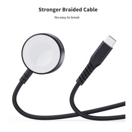 Choetech T319 MFI 5W belaidis įkroviklis Apple Watch + USB-C laidas - juodas