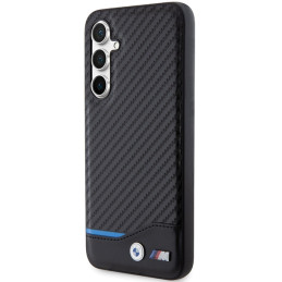 BMW Leather Carbon dėklas Samsung Galaxy S23 FE - juodas