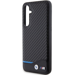 BMW Leather Carbon dėklas Samsung Galaxy S23 FE - juodas