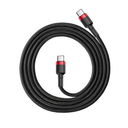 Baseus CATKLF-G91 USB-C - USB-C PD QC kabelis 60W 3A 480Mb/ s 1m - juoda ir raudona