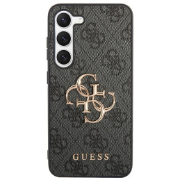 Guess 4G Big Metal Logo dėklas, skirtas Samsung Galaxy S23 FE - pilkas