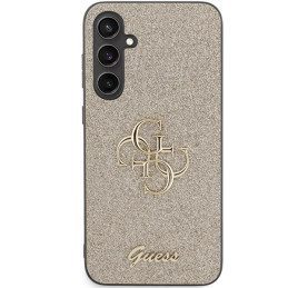 Guess Glitter Script Big 4G dėklas, skirtas Samsung Galaxy S23 FE - auksinis