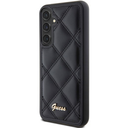 Guess Quilted Metal Logo dėklas, skirtas Samsung Galaxy S23 FE - juodas