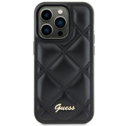 Guess Quilted Metal Logo dėklas, skirtas Samsung Galaxy S23 FE - juodas