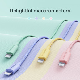Joyroom Colorful duomenų kabelis S-2030M13 USB-A / Lightning 2,4A 2m - rožinis