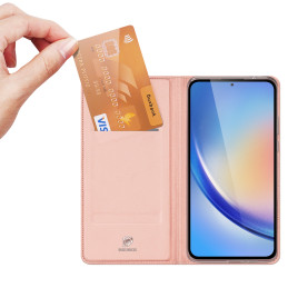 Dux Ducis Skin Pro dėklas Samsung A35 5G su atvartu - rožinis