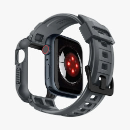 Spigen Rugged Armor Pro dėklas, skirtas Apple Watch 4/ 5/ 6/ 7/ 8/ 9/ SE (44/ 45 mm) – tamsiai pilka