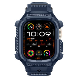 Spigen Rugged Armor Pro dėklas, skirtas Apple Watch Ultra 1/ 2 (49 mm) – tamsiai mėlynas