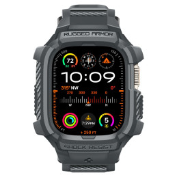 „Spigen Rugged Armor Pro“ dėklas, skirtas „Apple Watch Ultra 1/ 2“ (49 mm) – tamsiai pilkas