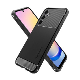 Spigen Rugged Armor dėklas, skirtas Samsung Galaxy A25 5G - matinė juoda