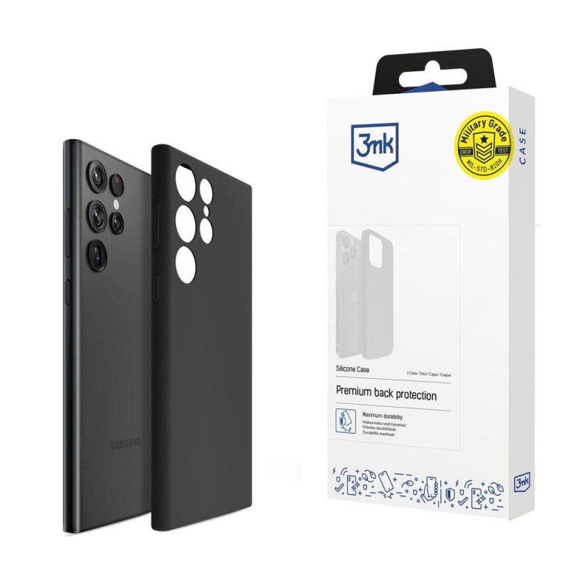 3mk silikoninis dėklas, skirtas Samsung Galaxy S24 Ultra - juodas