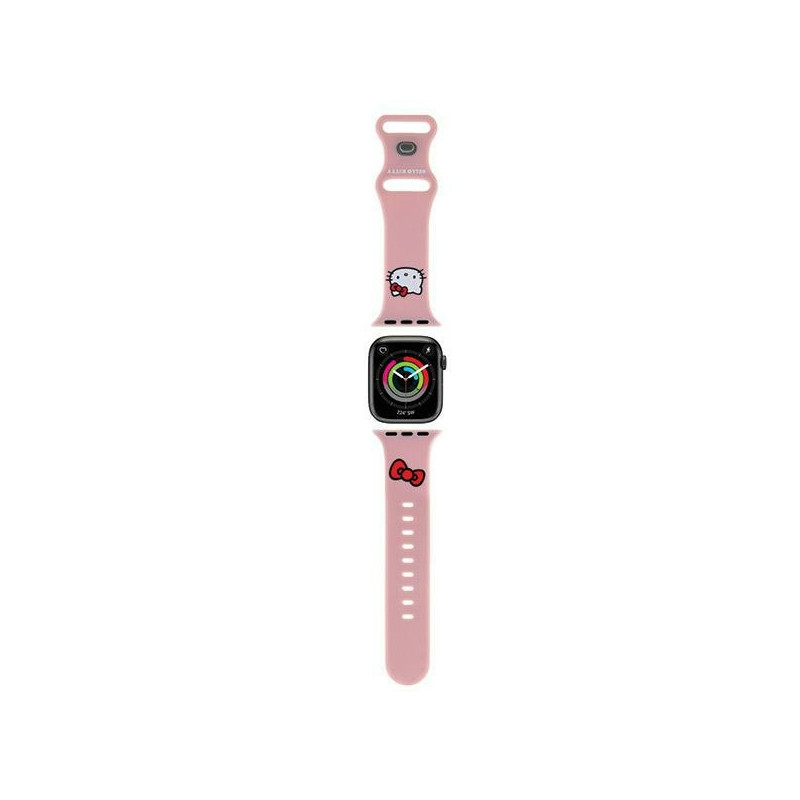 Hello Kitty silikoninis Kitty galvos dirželis Apple Watch 42/ 44/ 45/ 49mm – rožinis
