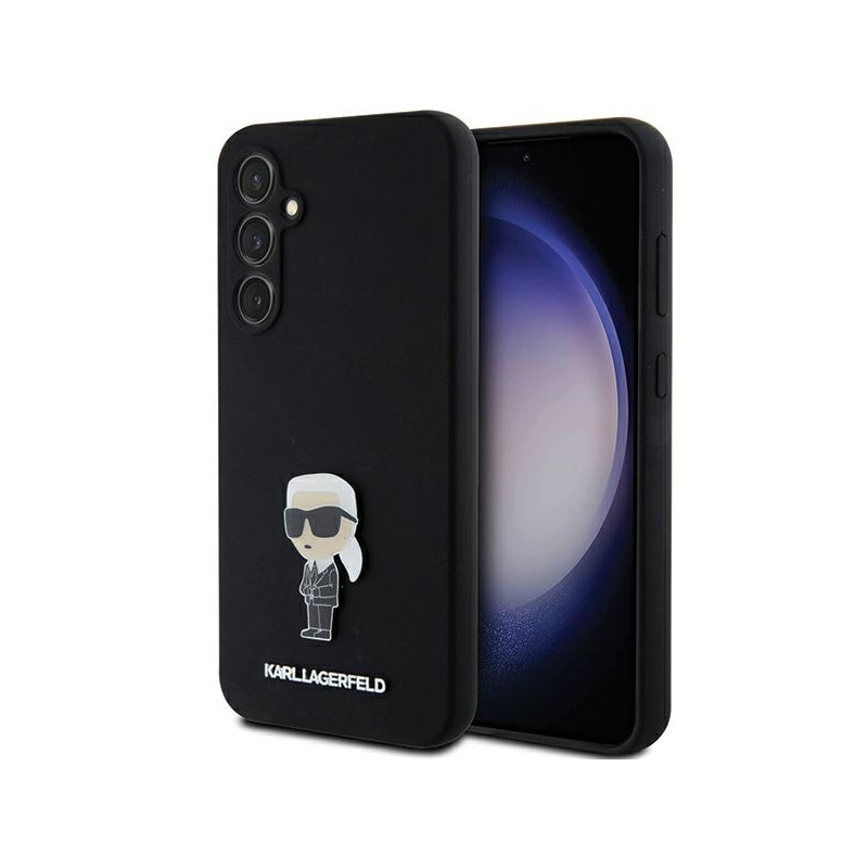 Karl Lagerfeld Silicone Ikonik Metal Pin dėklas Samsung Galaxy S23 FE - juodas