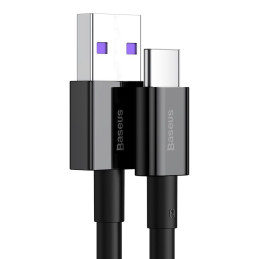 „Baseus Superior“ laidas USB – C tipo USB 66 W (11 V / 6 A) Huawei SuperCharge SCP 2 m juodas (CATYS-A01)