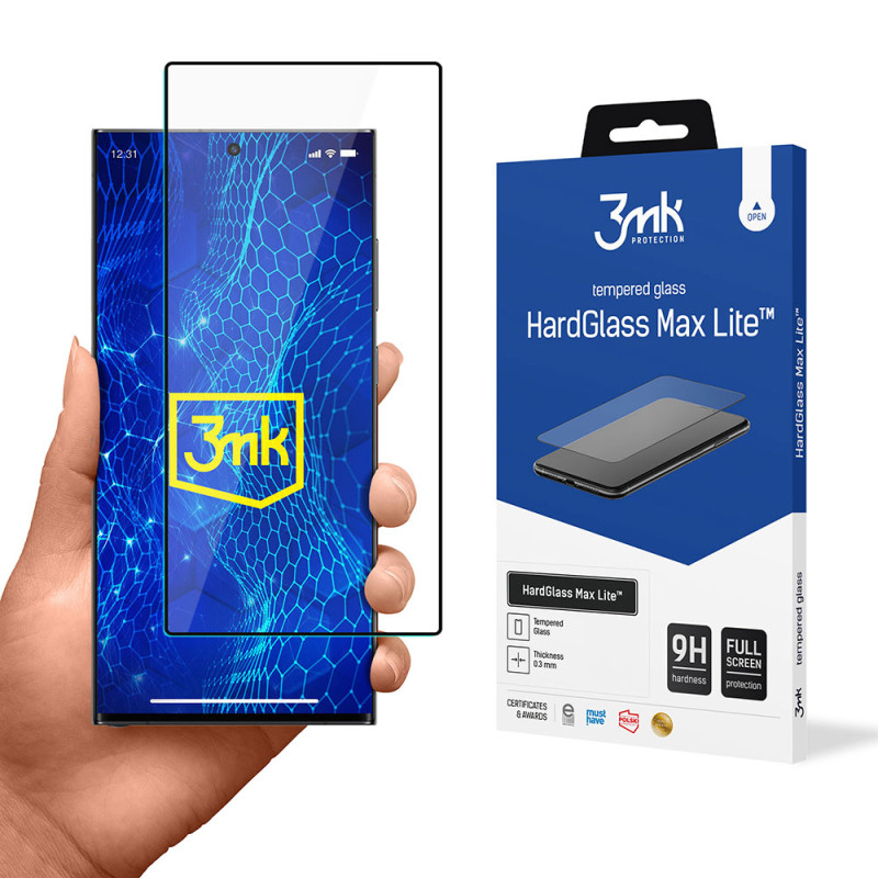 9H 3mk HardGlass Max Lite™ stiklas, skirtas Samsung Galaxy S24 Ultra