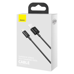 „Baseus Superior“ USB laidas – „Lightning 2,4 A“ 1 m juodas (CALYS-A01)
