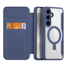 Dux Ducis Skin X Pro dėklas, skirtas Samsung Galaxy S24+ su MagSafe, atvartu ir stovu - mėlynas