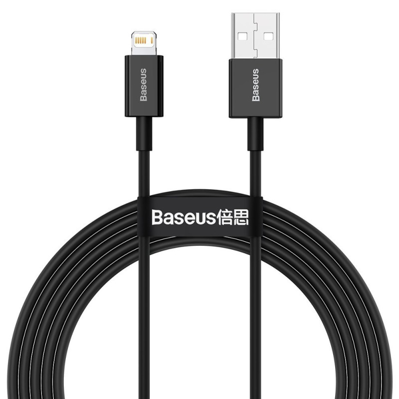 „Baseus Superior“ USB laidas – „Lightning 2,4 A“ 2 m juodas (CALYS-C01)