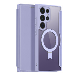 Dux Ducis Skin X Pro dėklas, skirtas Samsung Galaxy S24 Ultra su MagSafe, atvartu ir stovu - violetinė