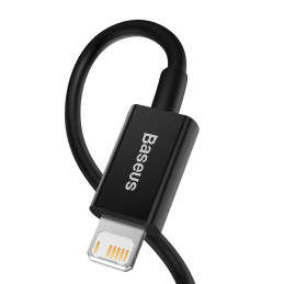 „Baseus Superior“ USB laidas – „Lightning 2,4 A“ 2 m juodas (CALYS-C01)