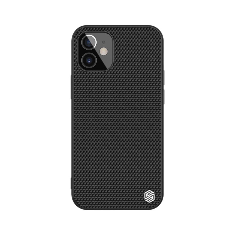 Nillkin Textured Case tvirtas sustiprintas dėklas su gelio rėmeliu ir nailonine nugara, skirtas iPhone 12 mini juodai