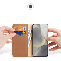 Dux Ducis Hivo dėklas su atvartu ir RFID blokatoriumi Samsung Galaxy S24 - rudas