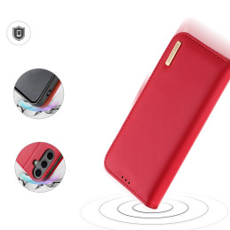 Dux Ducis Hivo dėklas su atvartu ir RFID blokatoriumi Samsung Galaxy S24+ - raudonas