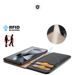 Dux Ducis Hivo dėklas su atvartu ir RFID blokavimu Samsung Galaxy S24 Ultra - juodas