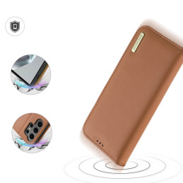 Dux Ducis Hivo dėklas su atvartu ir RFID blokavimu Samsung Galaxy S24 Ultra - rudas