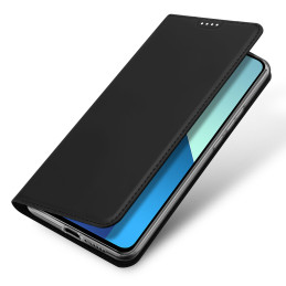 Dux Ducis Skin Pro dėklas su atvartu ir kortelės lizdu, skirtas Xiaomi Redmi Note 13 4G - juodas