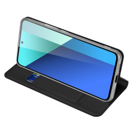 Dux Ducis Skin Pro dėklas su atvartu ir kortelės lizdu, skirtas Xiaomi Redmi Note 13 4G - juodas