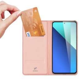 Dux Ducis Skin Pro atverčiamas dėklas, skirtas Xiaomi Redmi Note 13 4G - rožinis