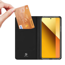 Dux Ducis Skin Pro dėklas su atvartu ir kortelės lizdu, skirtas Xiaomi Redmi Note 13 5G - juodas