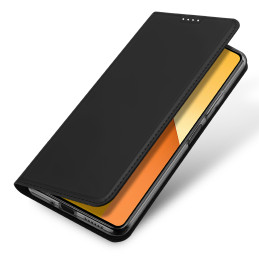 Dux Ducis Skin Pro dėklas su atvartu ir kortelės lizdu, skirtas Xiaomi Redmi Note 13 5G - juodas