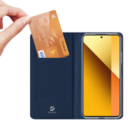 Dux Ducis Skin Pro dėklas su atvartu ir kortelės lizdu, skirtas Xiaomi Redmi Note 13 5G - mėlynas