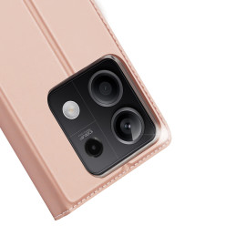 Dux Ducis Skin Pro dėklas su atvartu ir kortelės lizdu, skirtas Xiaomi Redmi Note 13 5G - rožinis