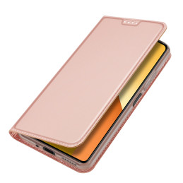 Dux Ducis Skin Pro dėklas su atvartu ir kortelės lizdu, skirtas Xiaomi Redmi Note 13 5G - rožinis