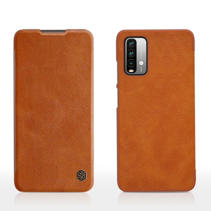 Nillkin Qin odinis dėklas Xiaomi Redmi 9T 4G - rudas