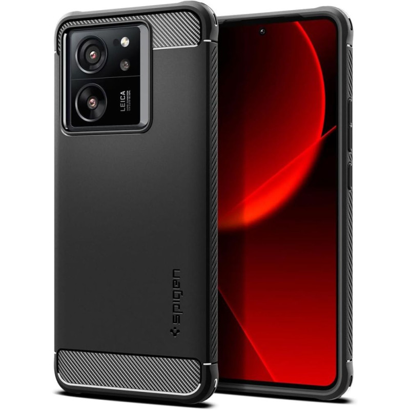 Spigen Rugged Armor dėklas, skirtas Xiaomi 13T / 13T Pro - matinė juoda