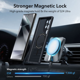 ESR Classic Hybrid Halolock dėklas, skirtas Samsung Galaxy S24 Ultra - matinė juoda