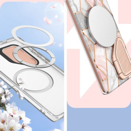 Cosmo Mag Supcase dėklas su MagSafe, skirtas Samsung Galaxy S24 Ultra - rožinis marmuras