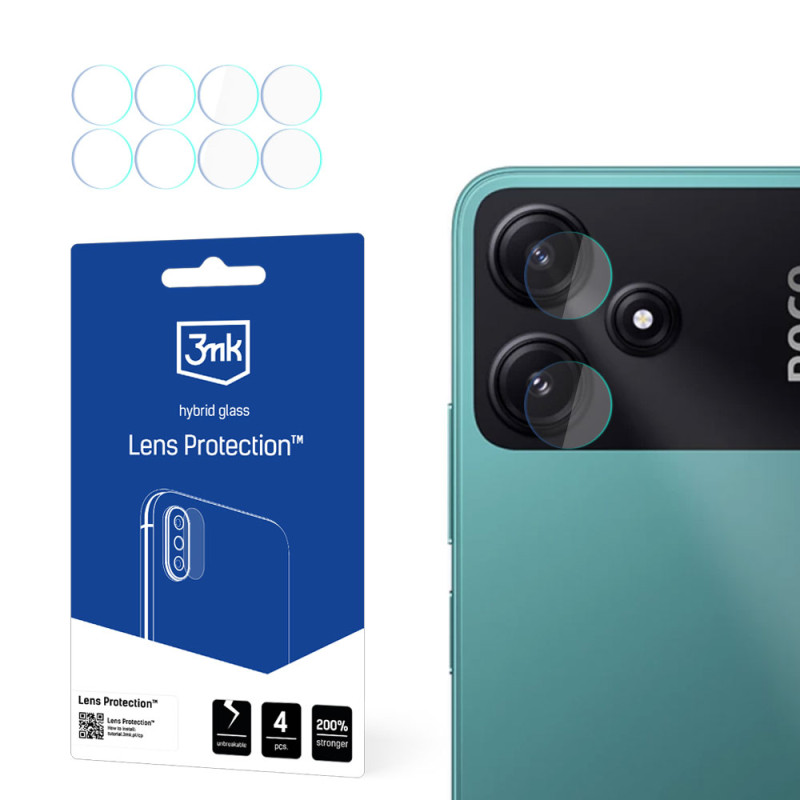 3mk Lens Protection™ hibridinis fotoaparato stiklas, skirtas Poco M6 Pro 5G
