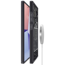 „Spigen Ultra Hybrid OneTap Ring MagSafe“ dėklas, skirtas „Samsung Galaxy S24 Ultra“ – skaidrus (nulis vieno rašto)
