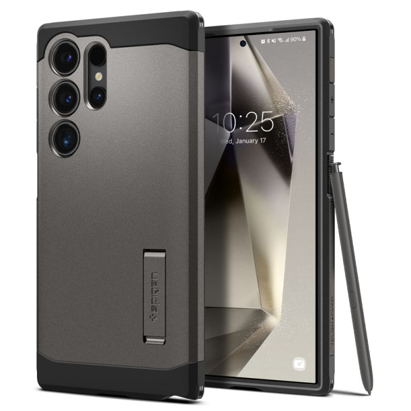 Spigen Tough Armor dėklas, skirtas Samsung Galaxy S24 Ultra - metalinis pilkas