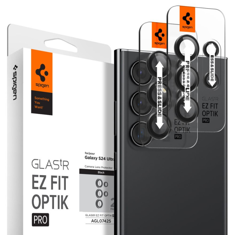 Spigen Optik.tR EZ Fit Camera Protector Samsung Galaxy S24 Ultra - Juoda 2 vnt.
