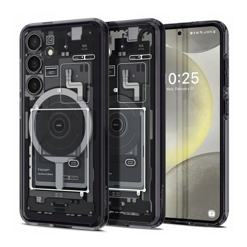 „Spigen Ultra Hybrid OneTap“ žiedinis dėklas su „MagSafe“, skirtas „Samsung Galaxy S24“ – skaidrus (nulis vieno rašto)